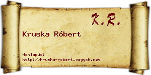Kruska Róbert névjegykártya